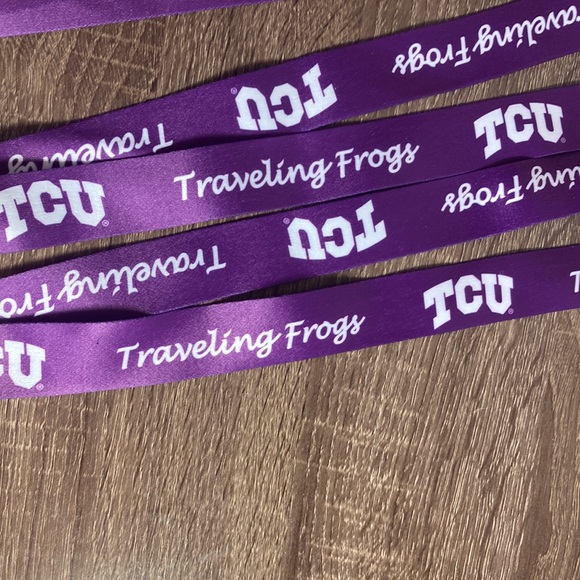 Bundle of 3 NWOT TCU Lanyards Purple & White - Picture 4 of 6